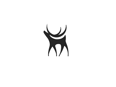 Deer Logo antlers app black circles deer logo shapes white