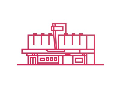 Dendy Cinemas australia building cinema city film flat illustration landscape movies outline simple vector