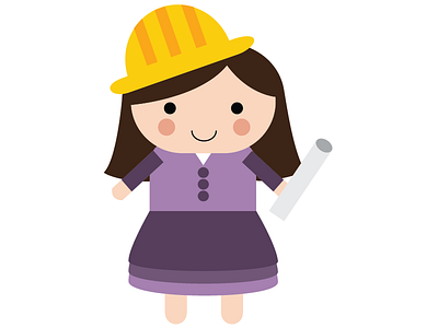 Architect Girl architect cartoon cute engineer girl illustration illustrator