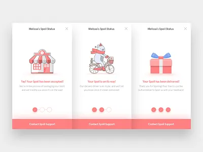 Spoil Status illustration mobile order spoil status track tracking ui ux