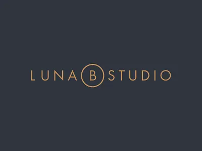 Luna B Studio Logo branding clean futura gold identity logo logotype minimalist navy type typography