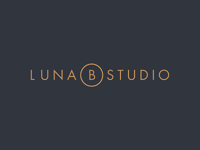 Luna B Studio Logo branding clean futura gold identity logo logotype minimalist navy type typography