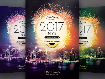 New Year Flyer abstract celebration city dark firework flyer graphic design modern new year night nye poster