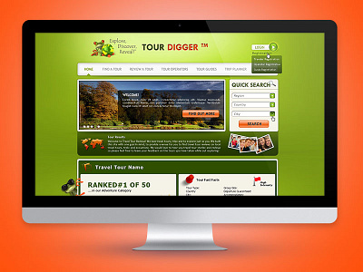 Tour Digger website development tourism ui ux website