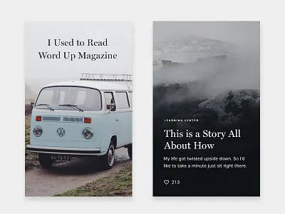 UI Cards blog cards new story ui web