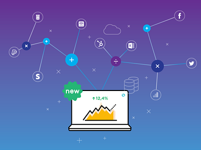 Databox Calculations analytics calculation formulas functions icons illustration vector