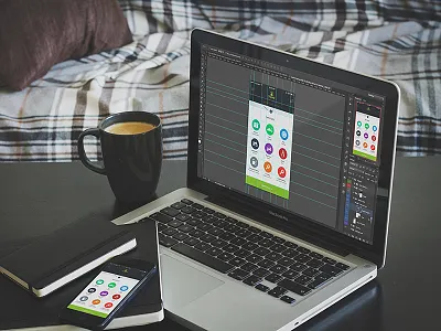 TOWD - Australian Driving Test Training main screen driving grid icons macbook mobileapp mockup test ux