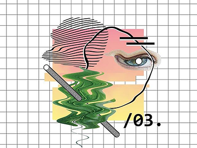 Experiment /Ø3. eye glitch gradient leaf lines palm wavy