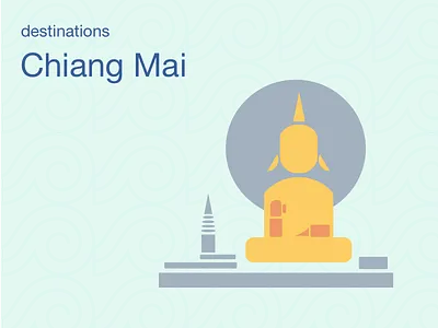 City Illustrations - Chiangmai asia asian budda chiang mai city landmark pattern thailand travel