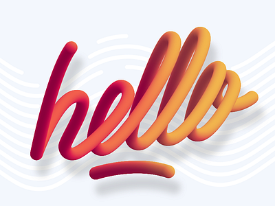 Hello - Experiment 3d blend distort experiment hello illustrator lettering red