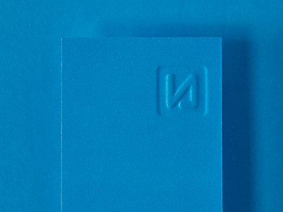 New Level art direction business card cyan identity logo print sculpted emboss stationery