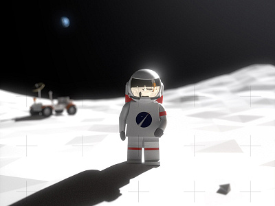 One Small Step for a LegoMan 3d apollo armstrong astronaut blender landing lego low poly lunar moon rover space