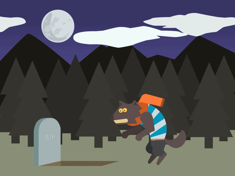 HOWLween animation carachter clouds draw forrest gif halloween illustration moon sketch wolf