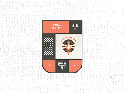 Australian Brewing Company - Badge // The Firewalker badge beer design fire firewalker flame grunge illustration label logo design magic minimal