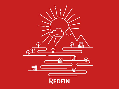 World of Redfin icons illustration swag tee design