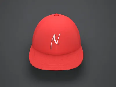 Sick Hat Bro 3d baseball hat hat icon initial modeling red render typography