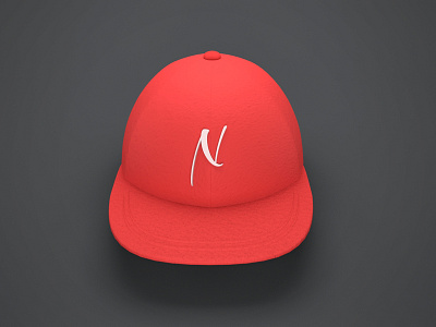 Sick Hat Bro 3d baseball hat hat icon initial modeling red render typography