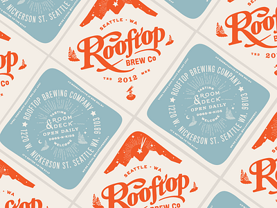 Rooftop Coasters beer branding brewery coaster design logo print screenprint typography wine