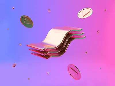 Pay Day 3d cinema 4d currency geometric gold minimal money neon pay day payment