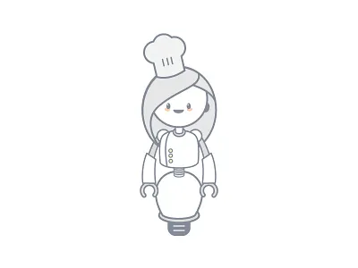 bot.kitchen lady chef chef cooker hat lady robot
