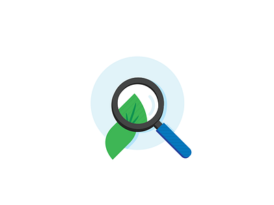 Greenleaf icon alt - Optimization flat icon illustration magnifying glass set