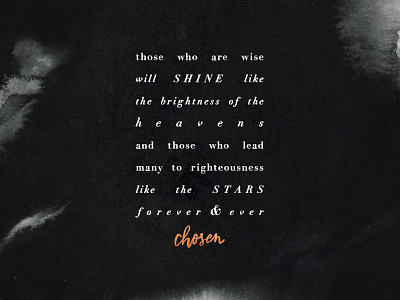 CHOSEN // Daniel 12:3 church graphics typography
