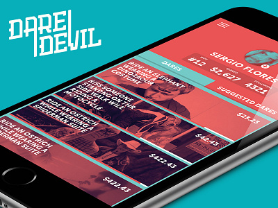 Daredevil app dare daredevil devil mobile ui ux