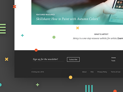 Artxy Footer footer shapes typography ui design web design