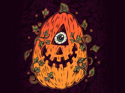 Drawlloween 29 - Eyeball cute drawing drawlloween eyeball illustration inktober october pumpkin