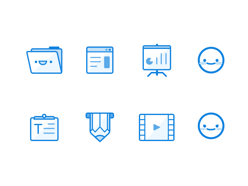 Fastwork Company. Icon Set. blue fastwork icon icons line set white