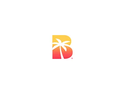Beach + Sunset beach before branding illustration logo palm sunset tree
