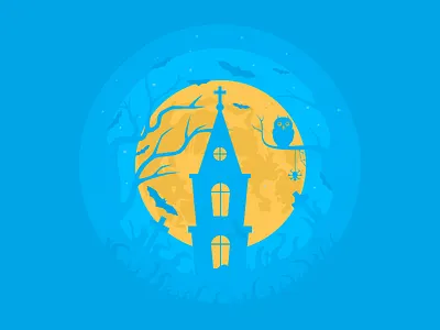 Halloween Illustration flat halloween illustration night