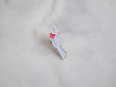 'This Heart of Mine' Enamel Pin enamel pin gold gold pin hand heart lapel pin pin