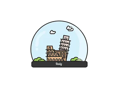 Italy Globe Crystal Ball ball colloseum crystal gladiator icon illustration italy pise roma