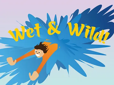 Birthday Party Invitation boy dynamic illustration invitation slide water