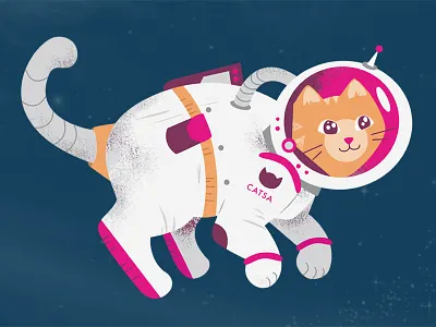 CATSA Astronaut astronaut cat illustration space