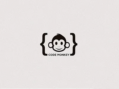 <Code Monkey> black developer logo minimal web