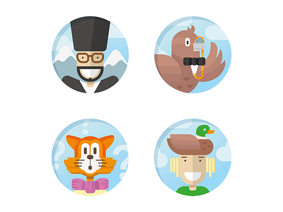 Simple icons cat caucasus clean duck flat icon minimal simple sparrow