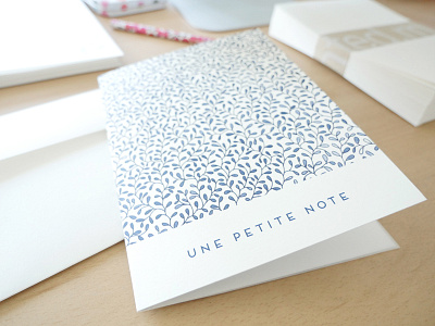 Une petite note for Minted card carte french ink leaves minted note pattern stationery une petite note watercolor