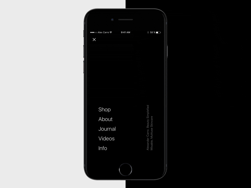 Alex Carro — Shop — App Concept alex animation app carro interaction interface ios mobile principle ui ux