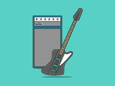 Interactive Bass Guitar And Amp 🎸 amp amplifier bass bass guitar codepen guitar instrument music musical instrument vector