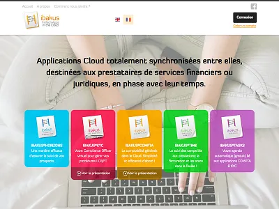 Ibakus Homepage colorful parallax