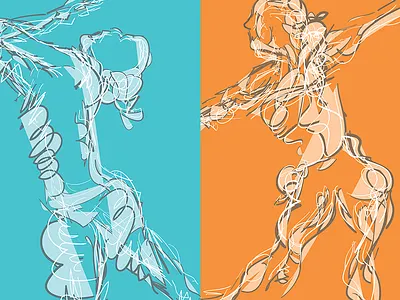 Movement Gestures dancers figure drawing gesture illustration