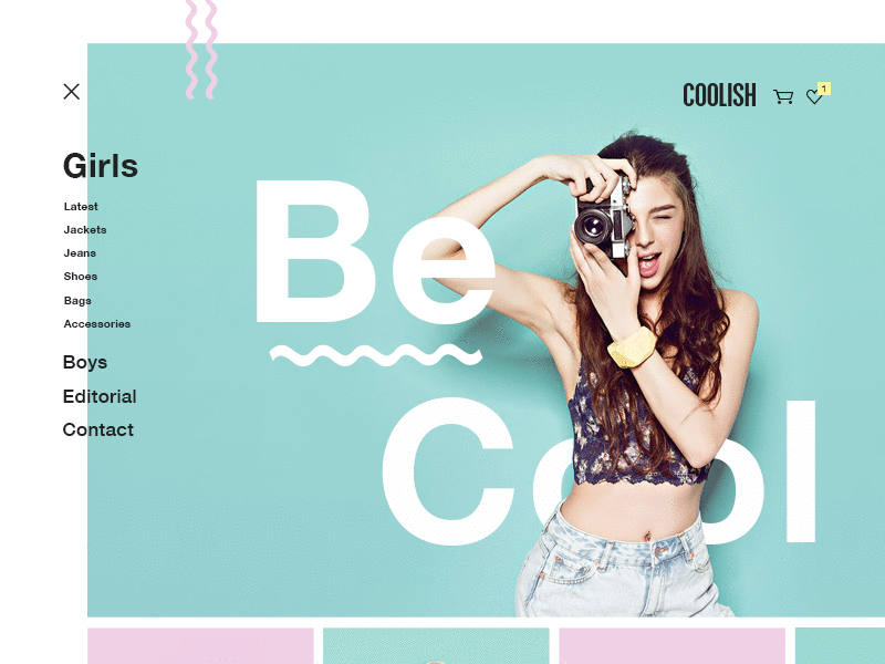 Coolish design fashion flat gif page site web