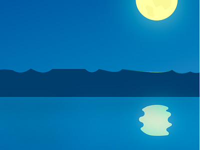 Full Moon big sky full moon illustration lake mountains
