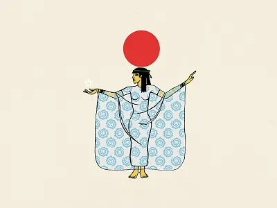 Star Child design egyptian exiled mystic illustration pen relief