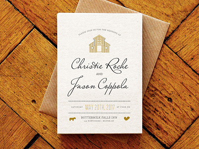 WIP Wedding Invitation barn celebration invitation invite typography wedding