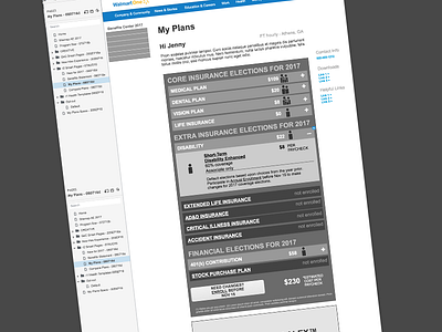 Benefits Status Summary axure benefits digital strategy enrollment experience healthcare strategy ui ux wireframe