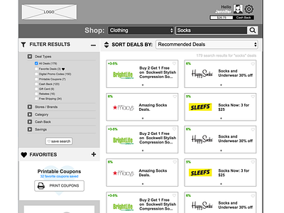 Cash Back site redesign design ecommerce strategy ui ux web wireframes