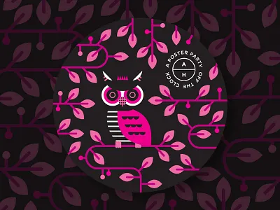 Afterhours Sticker 2016 afterhours animal design illustration leaves night owl sticker wowsujina